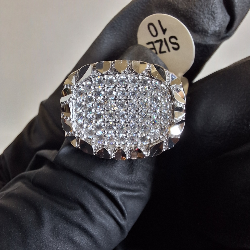 1ctw Rhoudium Over 925 Silver Size 10 Moissanite Ring